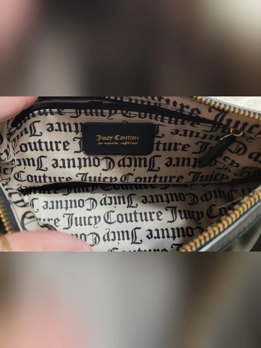 Juicy Couture Black Quilted Heart Logo Crossbody